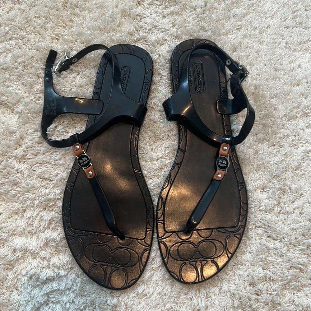 Black Coach sandals -like new